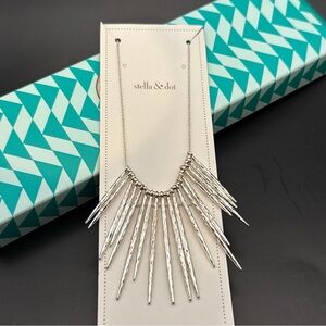 Stella & Dot Silver Kari Fringe Necklace